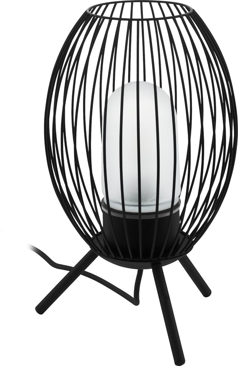 Lampe de table d'extérieur Eglo fusignano - e27 - 41 cm - noir et blanc