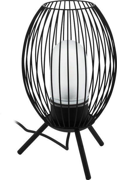 Lampe de table d'extérieur Eglo fusignano - e27 - 41 cm - noir et blanc