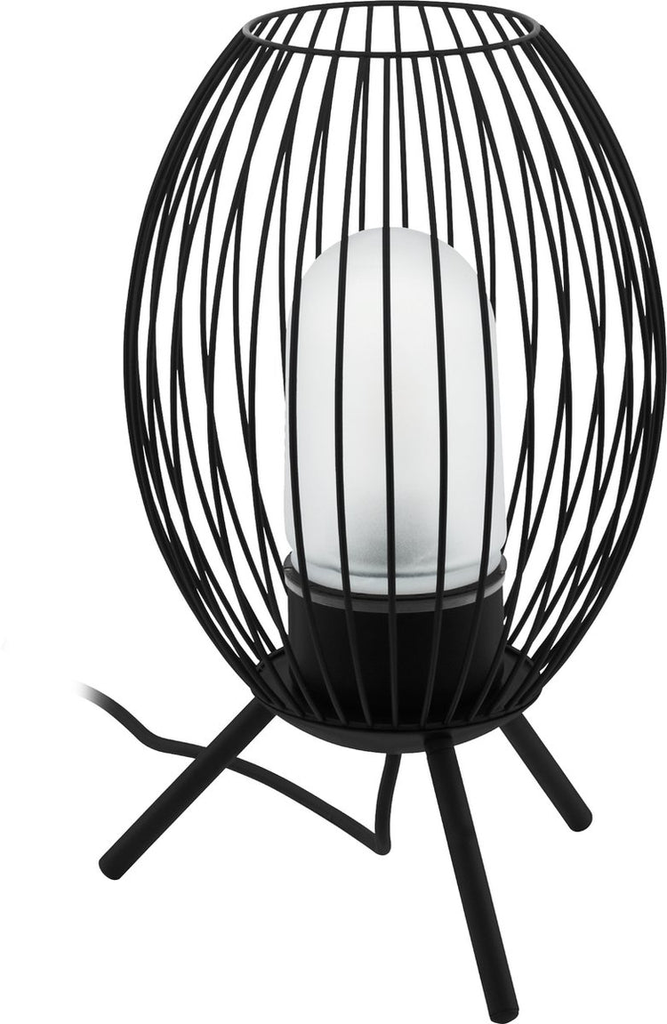 Lampe de table d'extérieur Eglo fusignano - e27 - 41 cm - noir et blanc