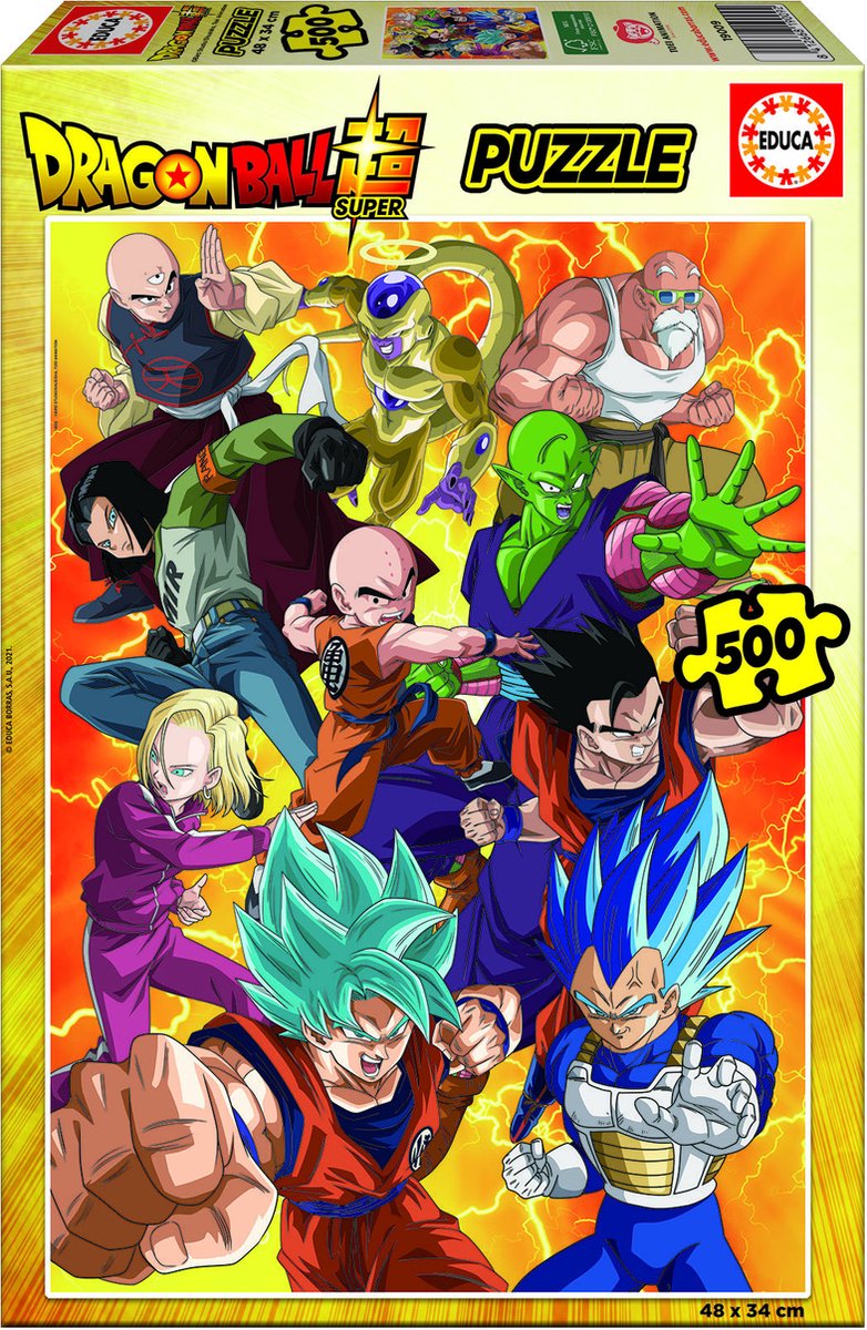 Puzzle Educa Dragon Ball Super 500 pièces, jouets.
