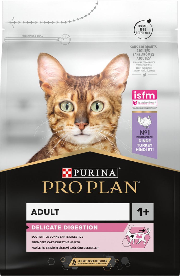 Pro plan adulte digestion délicate - nourriture sèche pour chat - dinde - 3 kg