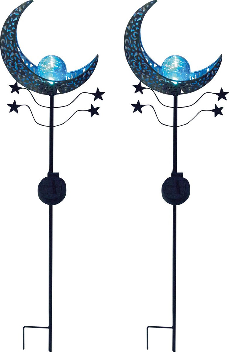 Luxform - lampe de jardin avec piquet - mandala bleu - 2 pièces - LED - à énergie solaire