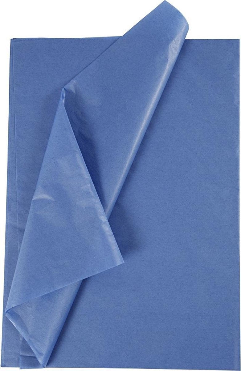 Papier de soie Creativ company, feuille 50x70 cm, 17 gr, bleu, 25 feuilles 1 boîte