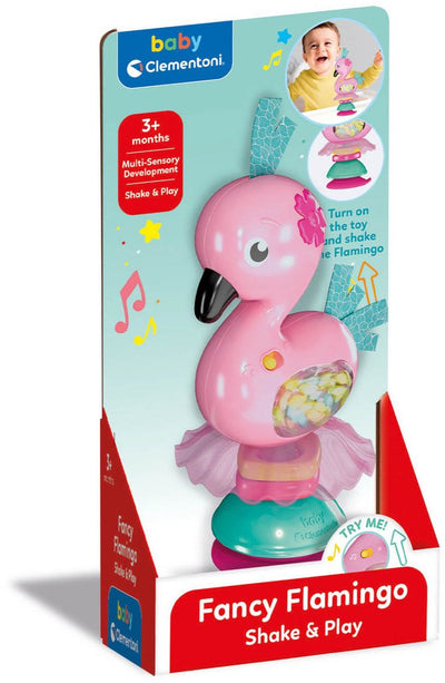 Clementoni Baby Shake and Joue Flamingo avec du son et de la ventouse