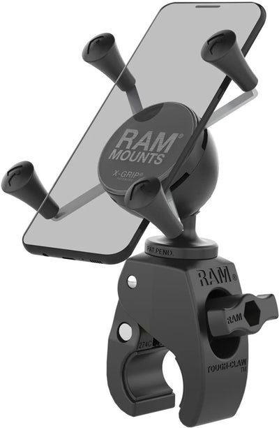Ram mounts x-grip® support de téléphone à griffes résistantes pour moteur de scooter de vélo - rotatif à 360° - universel - petit - noir