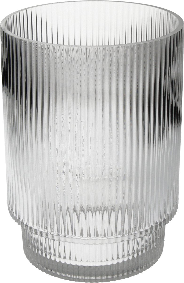 Vase collection Hd verre rayé 16x16x22cm