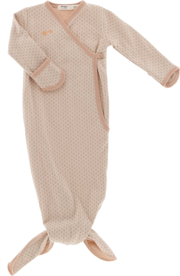 Snoozebaby gigoteuse bébé cocoon 3-6 mois - gigoteuse nouée + moufles scratch - turbulette nouée 70 cm - repos laiteux - rose -