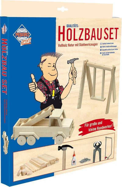 Jeu de construction en bois Pebaro 465 - incl. bois et outils