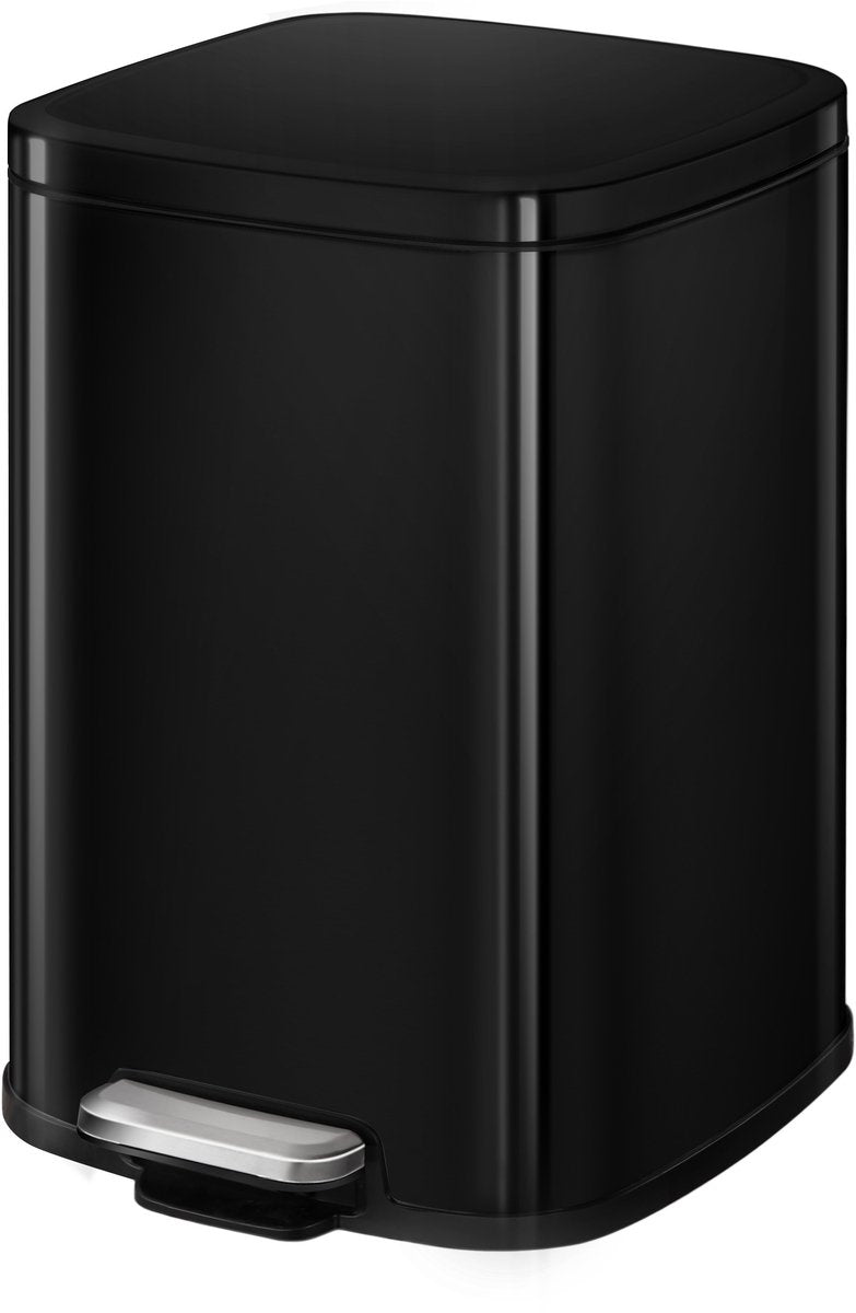 Eko - poubelle à pédale Stella 6 litres - plastique inox - noir - poubelle