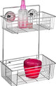 Wenko support mural Vacuum-Loc 2 couches bari chrome 26x17x38cm - support de douche - panier de douche - montage sans perçage