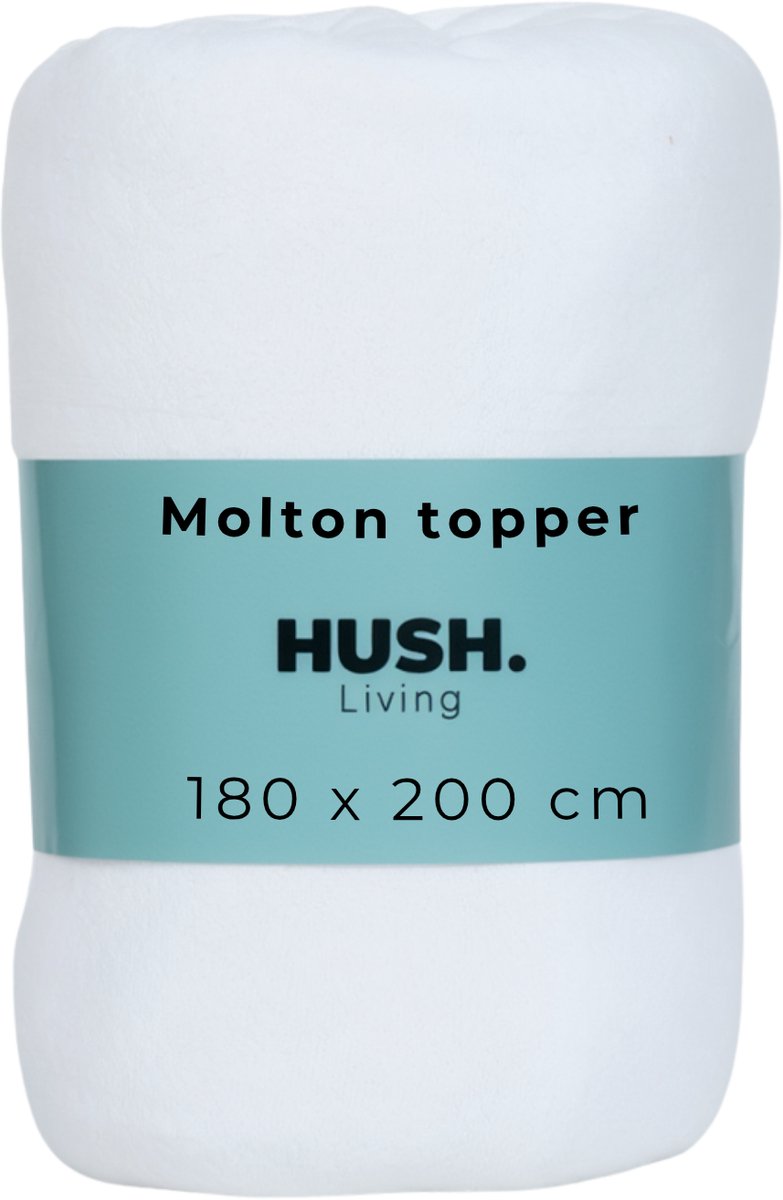 Faire taire. Living Hush Living Molton Topper Protector - 80 % coton 20 % polyester - excellente absorption de l'humidité - indéformable - confort et protection durable - 180 x 200 + 15 cm