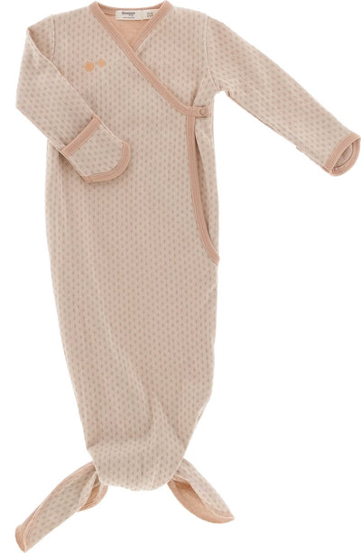 Snoozebaby gigoteuse bébé cocoon 3-6 mois - gigoteuse nouée + moufles scratch - turbulette nouée 70 cm - repos laiteux - rose -
