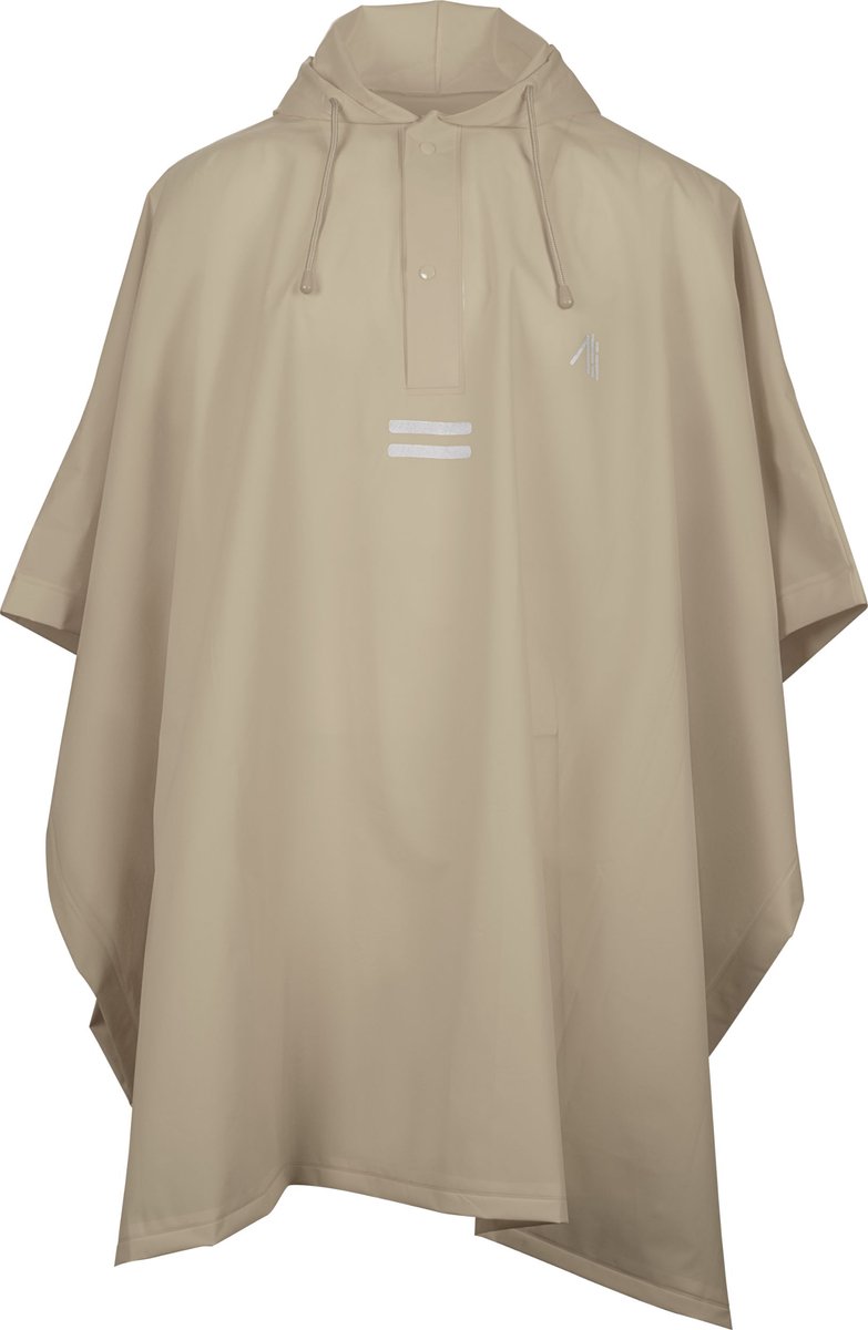 Poncho de pluie Ralka trekking - sable - capuche avec cordon de serrage - taille s m