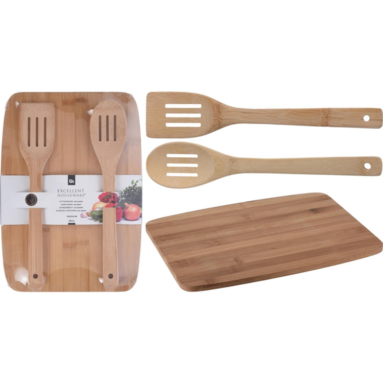 Excellente planche à découper en bambou pour articles ménagers avec couverts à salade