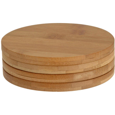 Excellent logement ménage rond Round Coasters de Bamboo 6,5 cm 4 pièces