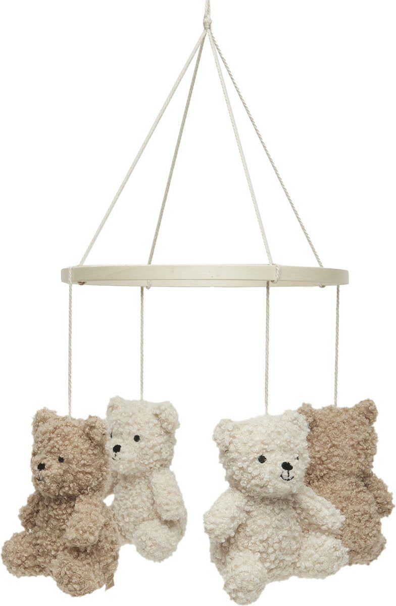 Jollein mobile bébé - ours en peluche - biscuit naturel - pour parc bébé lit