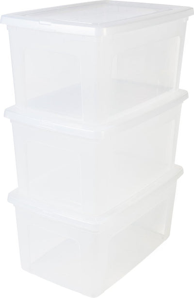 Boîte de rangement Iris clearbox - 50l - plastique - transparent - lot de 3