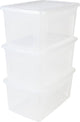 Boîte de rangement Iris clearbox - 50l - plastique - transparent - lot de 3
