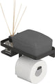 Tiger Caddy - Porte-rouleau de papier toilette avec étagère - Porte-rouleau de papier toilette avec étagère - 24 cm - noir