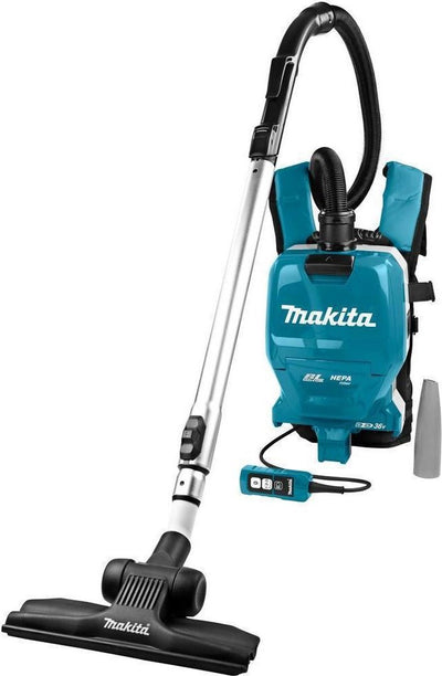 Makita dvc261zx11 - aspirateur - bleu - li-ion - corps d'aspirateur à dos avec batterie - (2x 18v) incl. 4 pièces