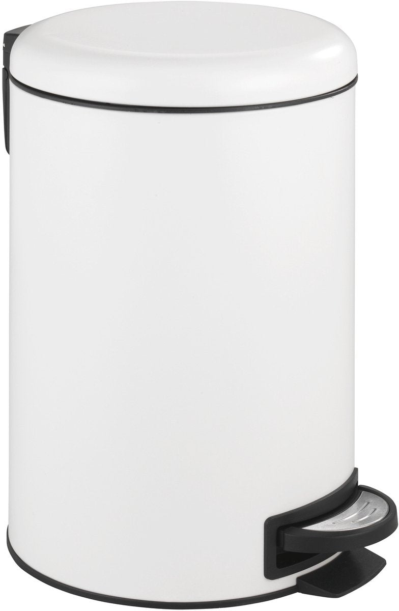 Wenko poubelle à pédale leman easy-close 12 litres blanc mat - couvercle à fermeture facile - poubelle - poubelle - poubelle - poubelle - poubelle