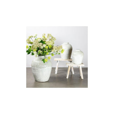 Countryfield vase gayle blanc vert 23,5xh30,5cm
