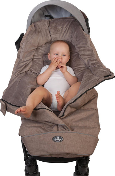 Bo jungle - chancelière buggy universelle - résistante à l'eau - résistante au vent - doublure polaire - hiver - avec capuche - lavable - fond antidérapant - poussette - convient pour harnais 5 points - chancelière thermique universelle beige