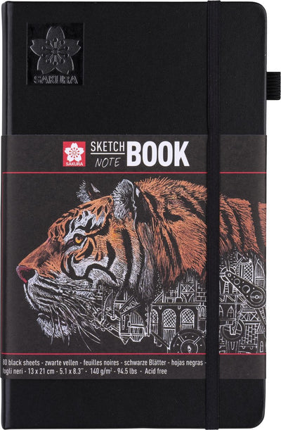 Carnet de croquis Sakura 13 x 21 cm 80 pages papier noir 140g