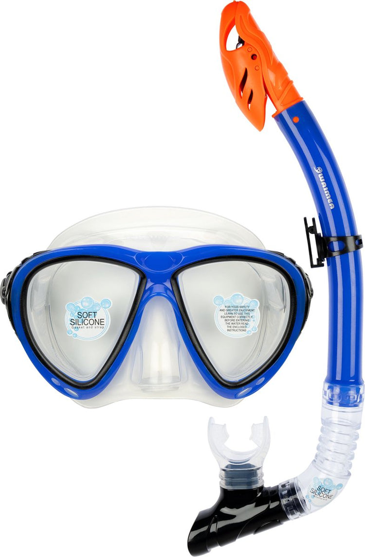 Waimea lunettes de plongée avec tuba silicone - senior - noir bleu