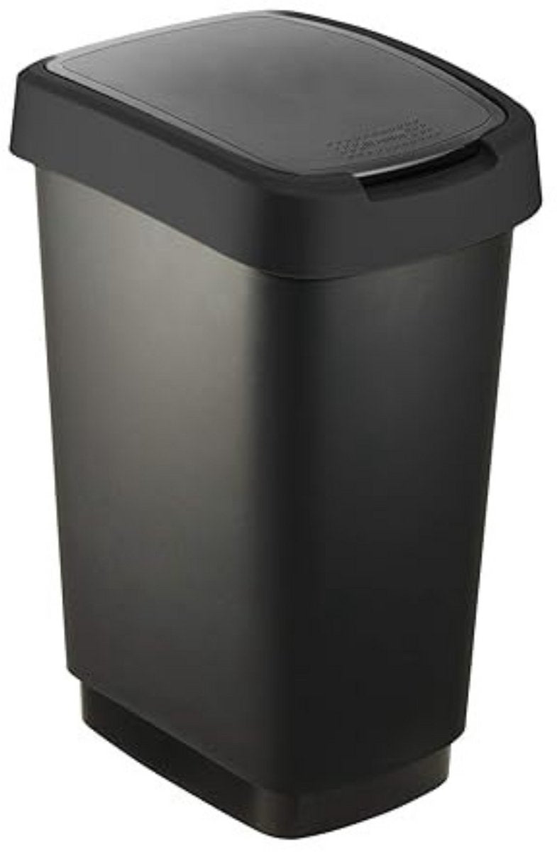 Rotho salsa - poubelle - couvercle pivotant - 50l - sans BPA - noir