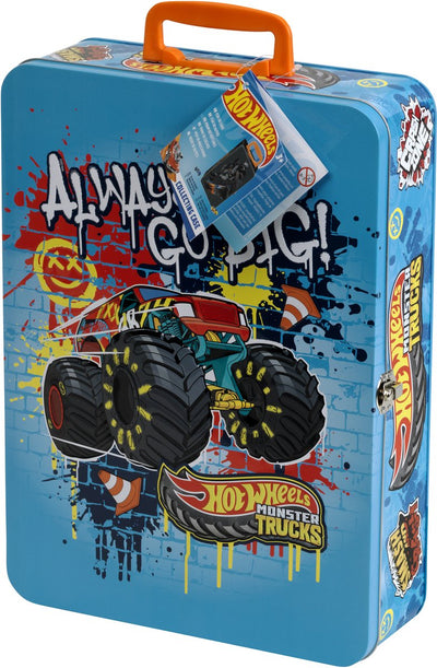 Klein Toys - Vitrine Monster Truck Hot Wheels - Convient pour 8 voitures - Mallette à emporter