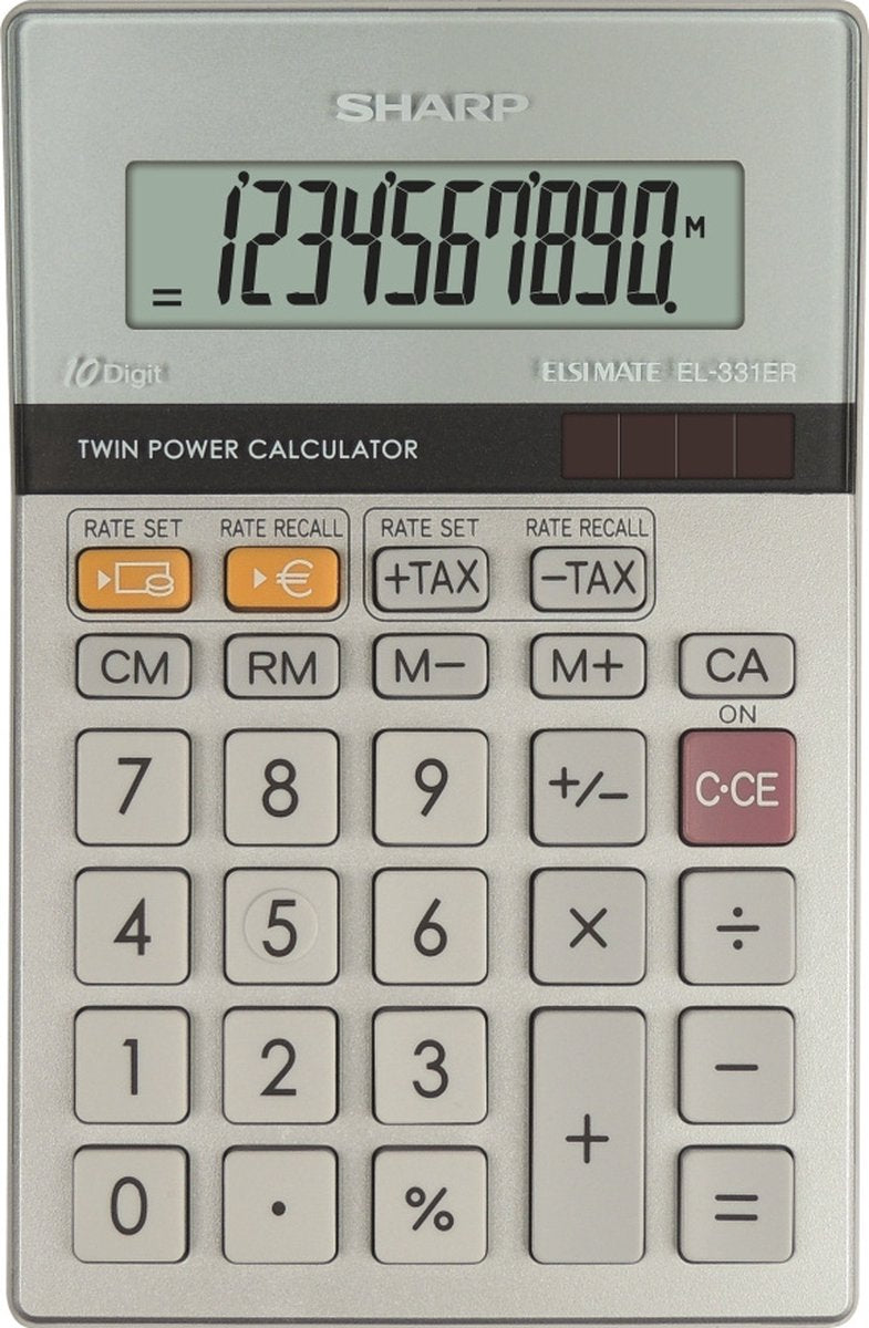 Calculatrice Sharp - el331erb - argent - 10 chiffres - 1x pile LR44 - sh-el331erb