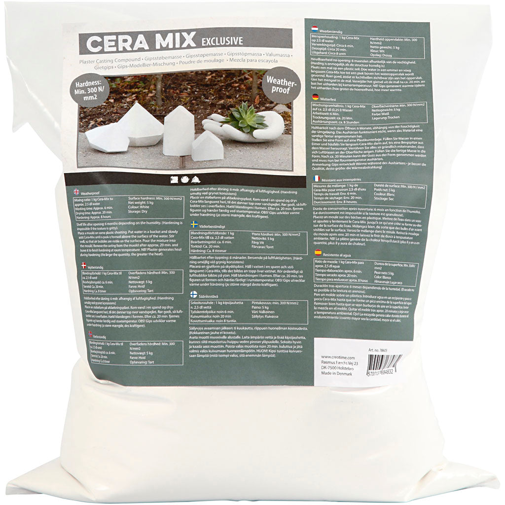 Creativ company cera-mix mélange de plâtre exclusif, blanc, 5 kg 1 boîte