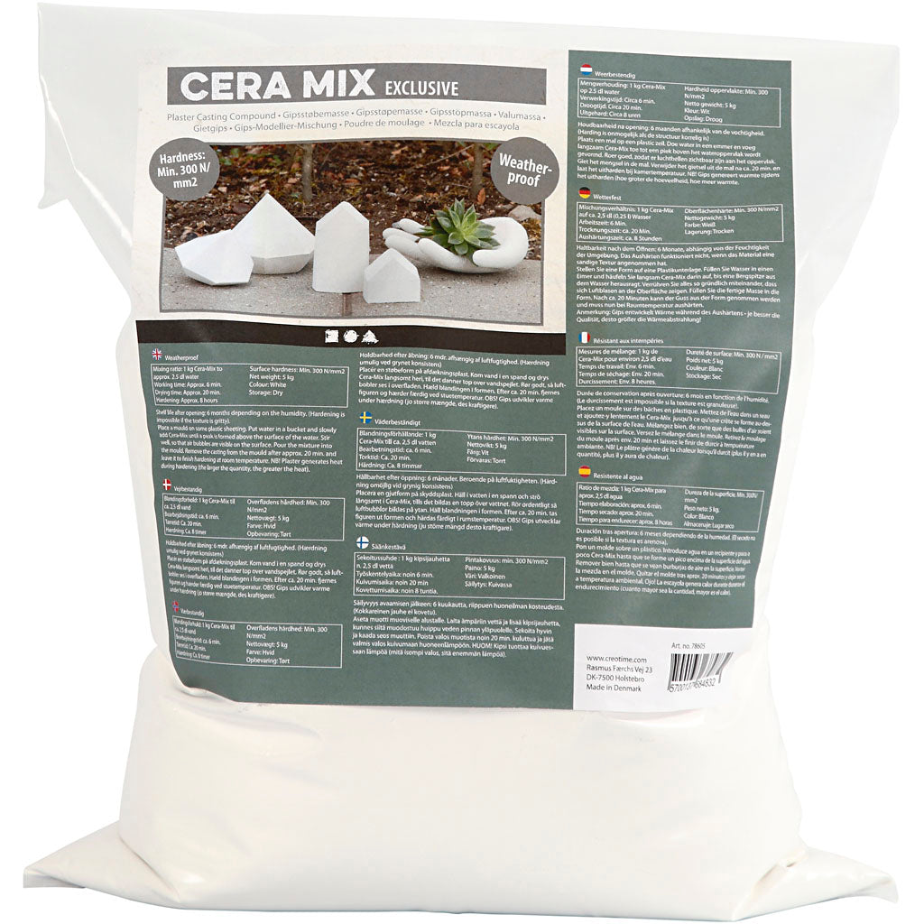 Creativ company cera-mix mélange de plâtre exclusif, blanc, 5 kg 1 boîte