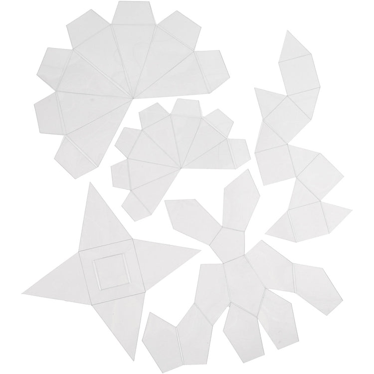 Moules Creativ company, formes géométriques, h: 6-13 cm, transparent, 5 pièces 1 boîte