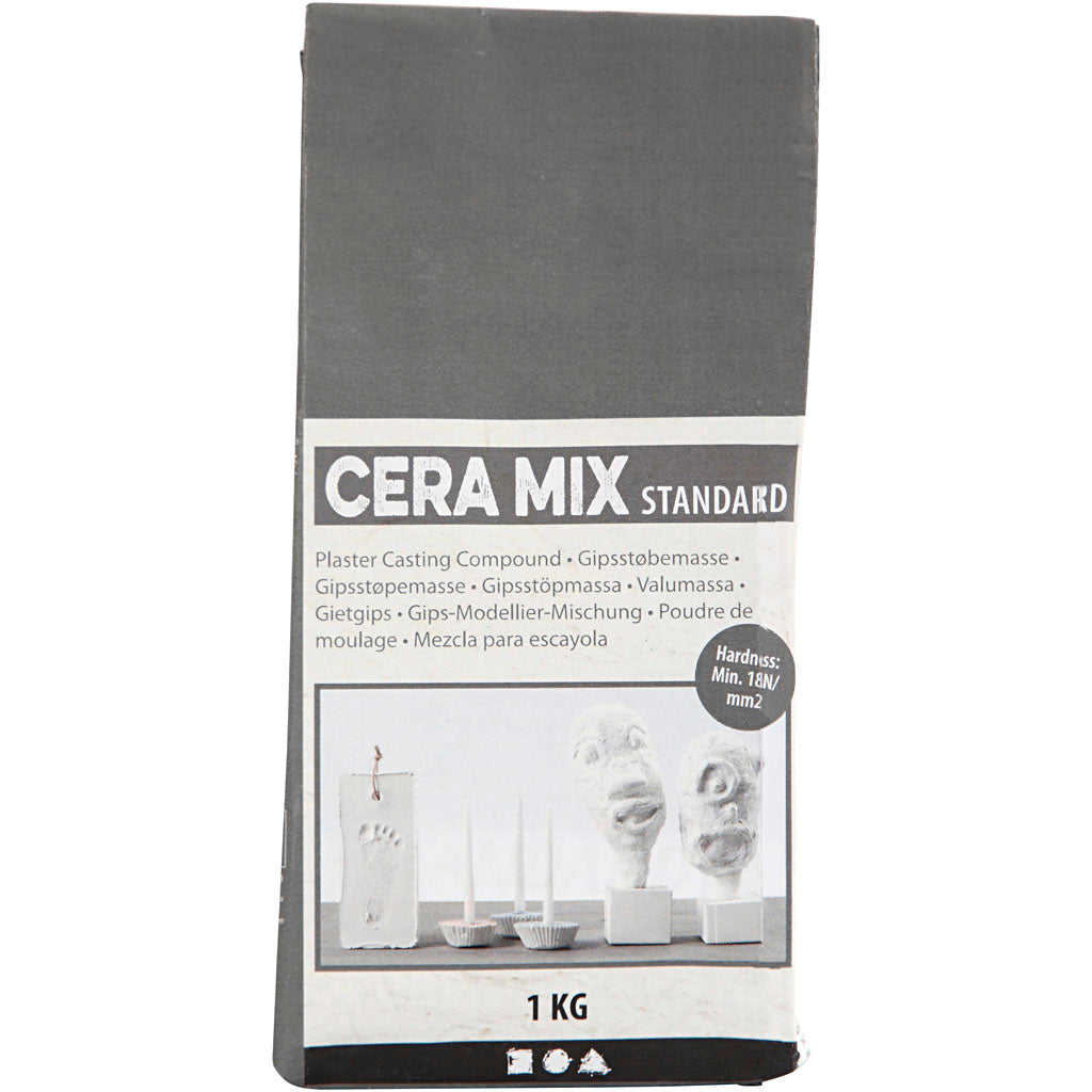 Creativ company cera-mix mélange de plâtre standard, gris clair, 1 kg