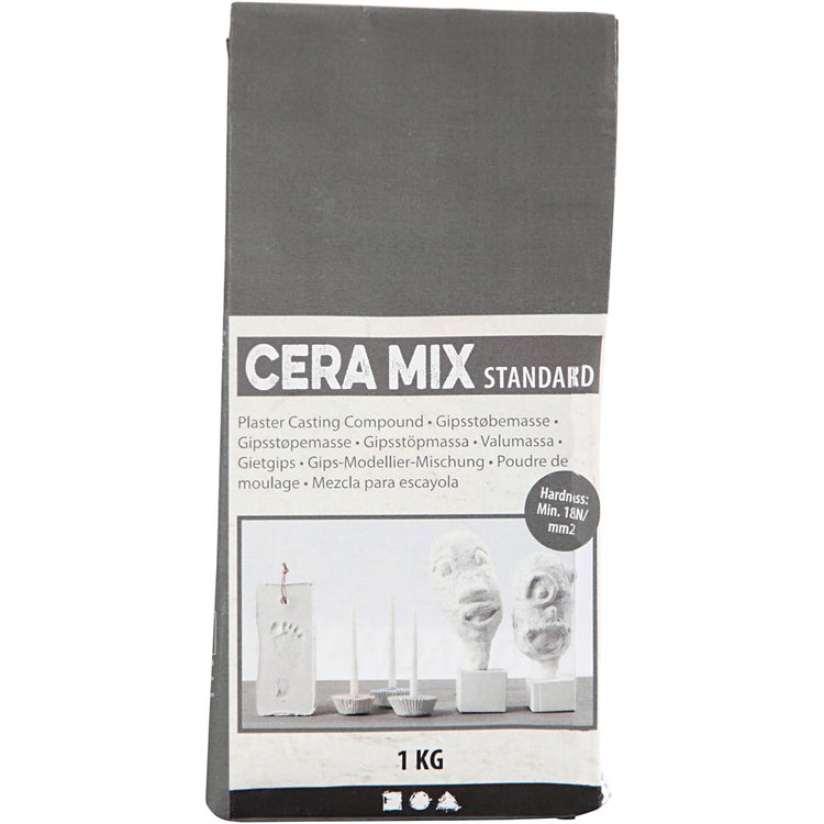 Creativ company cera-mix mélange de plâtre standard, gris clair, 1 kg