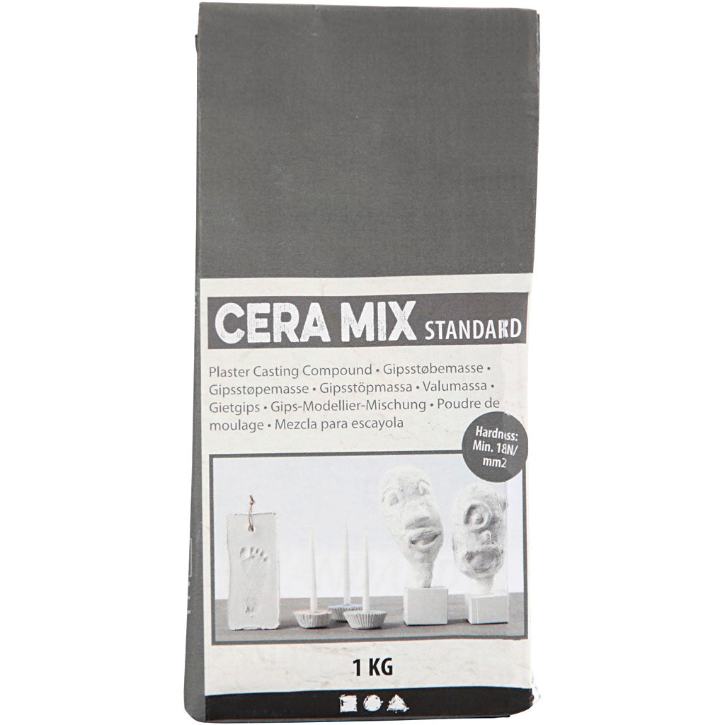 Creativ company cera-mix mélange de plâtre standard, gris clair, 1 kg