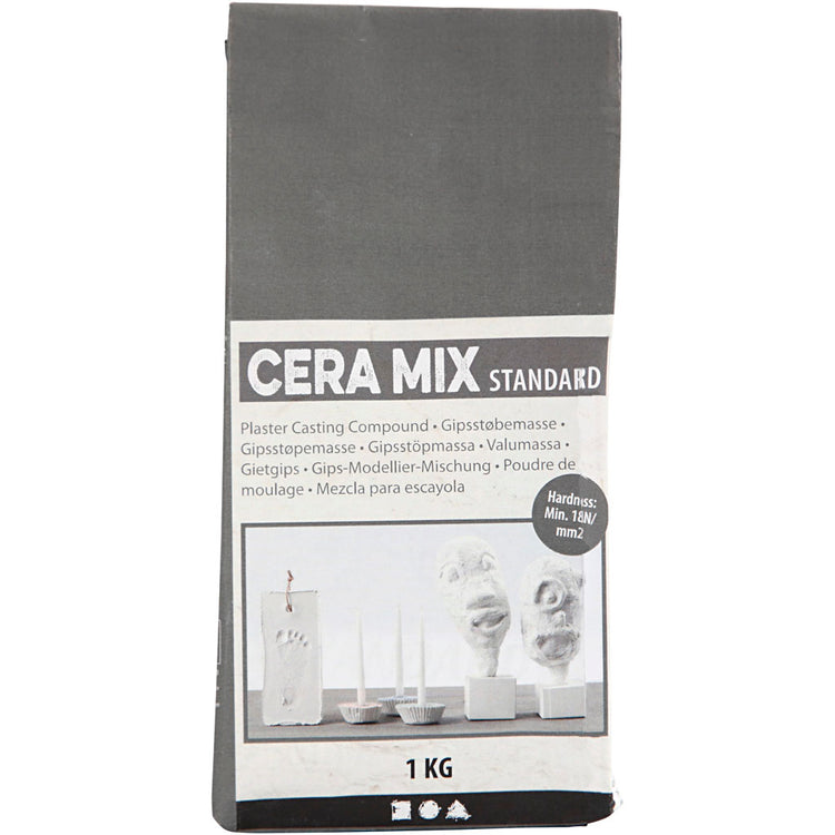 Creativ company cera-mix mélange de plâtre standard, gris clair, 1 kg