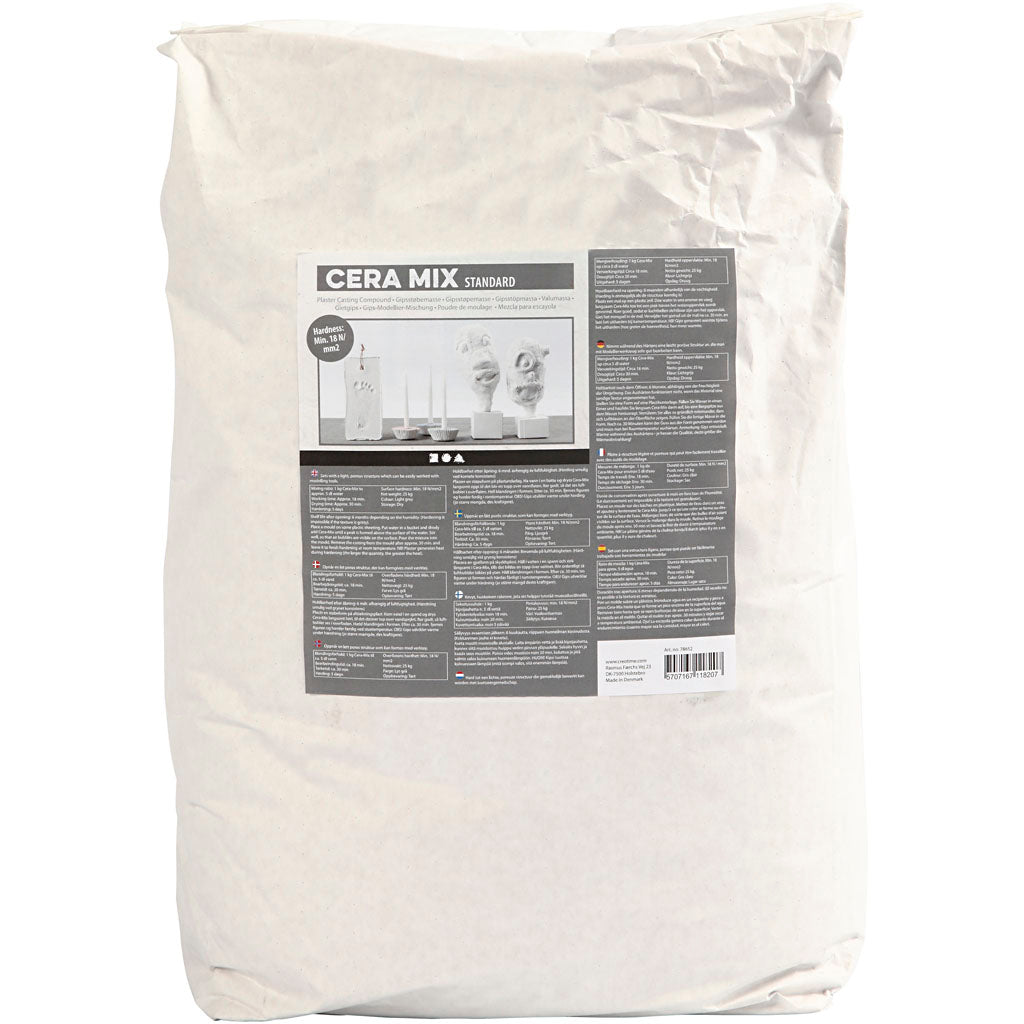 Creativ company cera-mix mélange à plâtre standard, gris clair, 25 kg 1 boîte