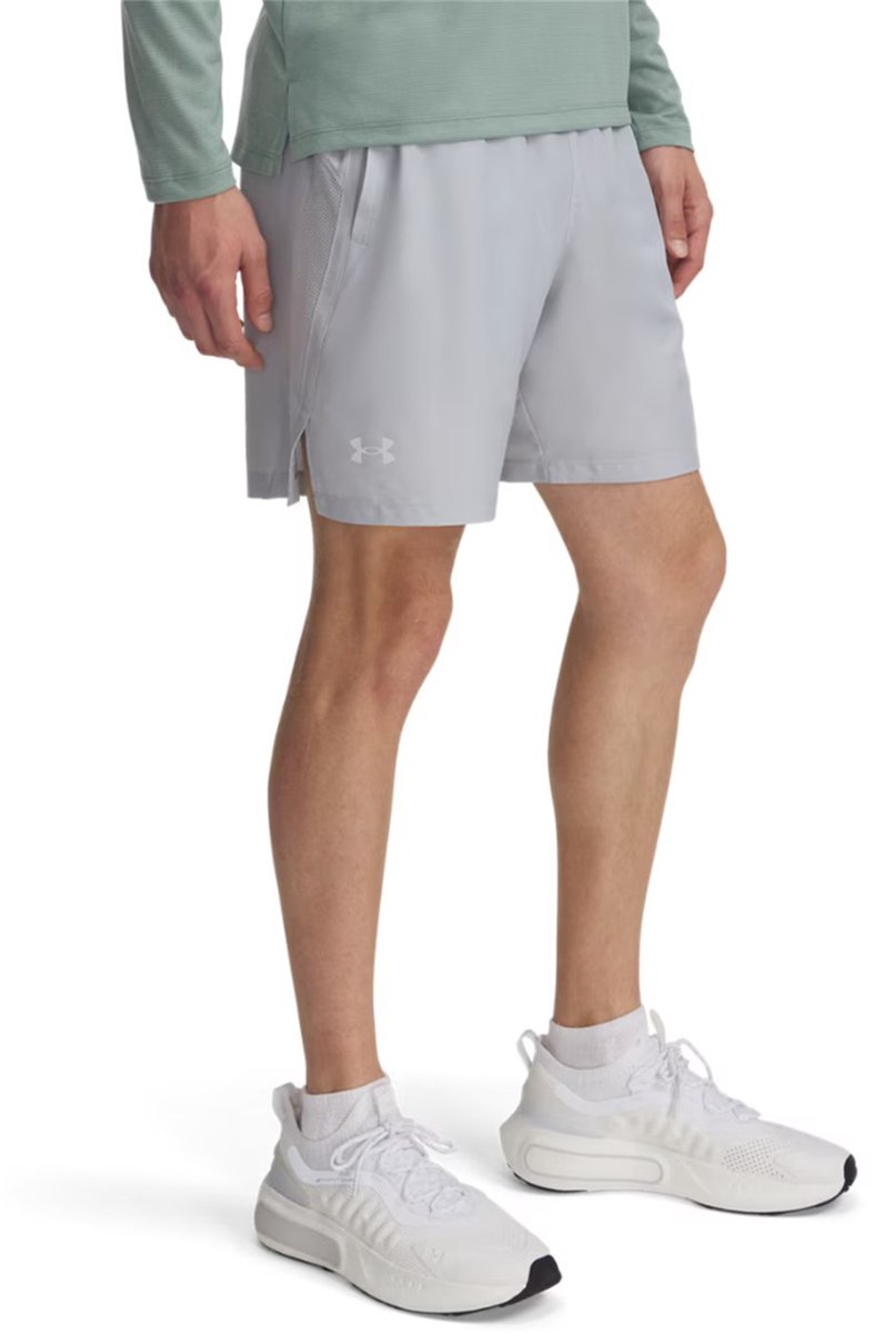 Under armour ua launch 7'' shorts-pantalon de sport homme gris - mod gris blanc réfléchissant