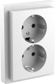 Prise double Schneider electric - encastrable - mise à la terre - 2v - verticale - sécurité - blanc lotus - d-life - - mtn2420-6535