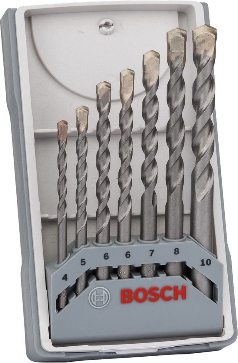 Bosch - jeu de forets à béton 7 pièces cyl-3 4 ; 5 ; 6 ; 6 ; 7 ; 8 ; 10mm