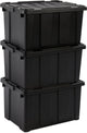 Iris power box boîte de rangement robuste - 68l - 100% plastique recyclé - noir - lot de 3