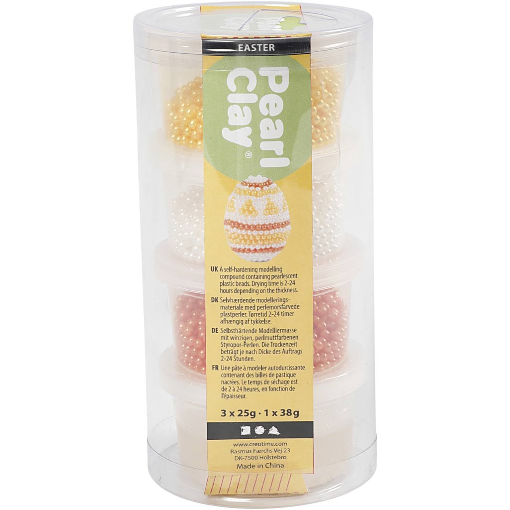 Argile perlée ®, orange, blanche, jaune, 3x25+38 gr, 1 set