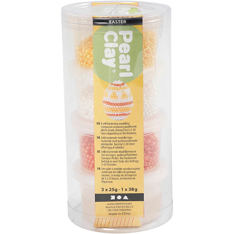 Argile perlée ®, orange, blanche, jaune, 3x25+38 gr, 1 set