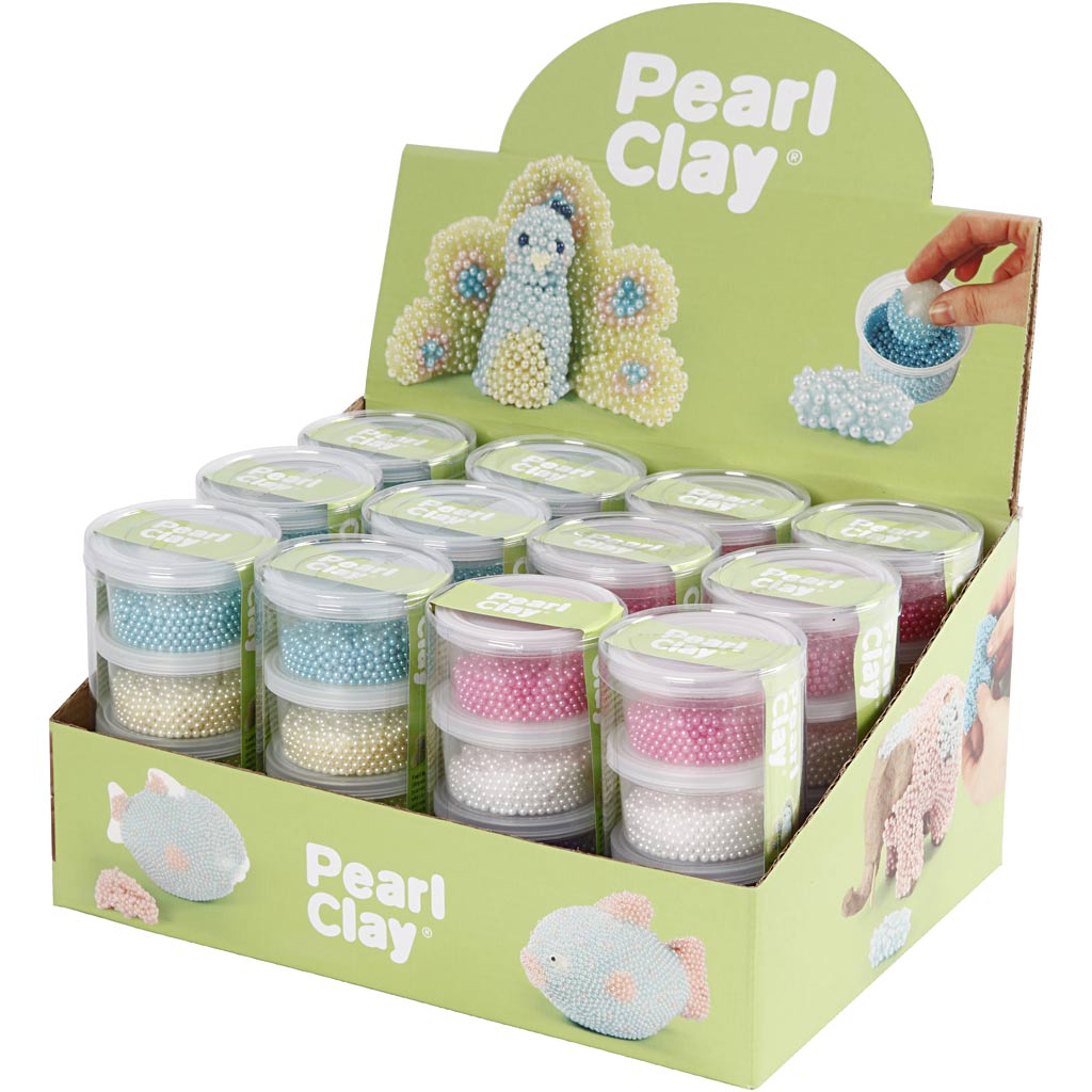 Argile perlée ®, différentes couleurs, 12 sets 1 boîte