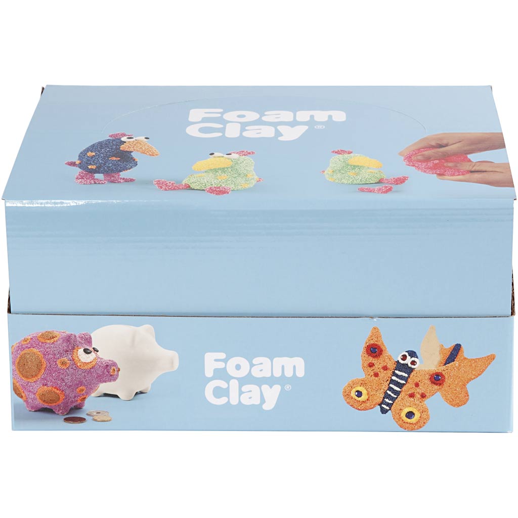 Foam Clay ®, couleurs pailletées, couleurs métallisées, 12 sets 1 boîte
