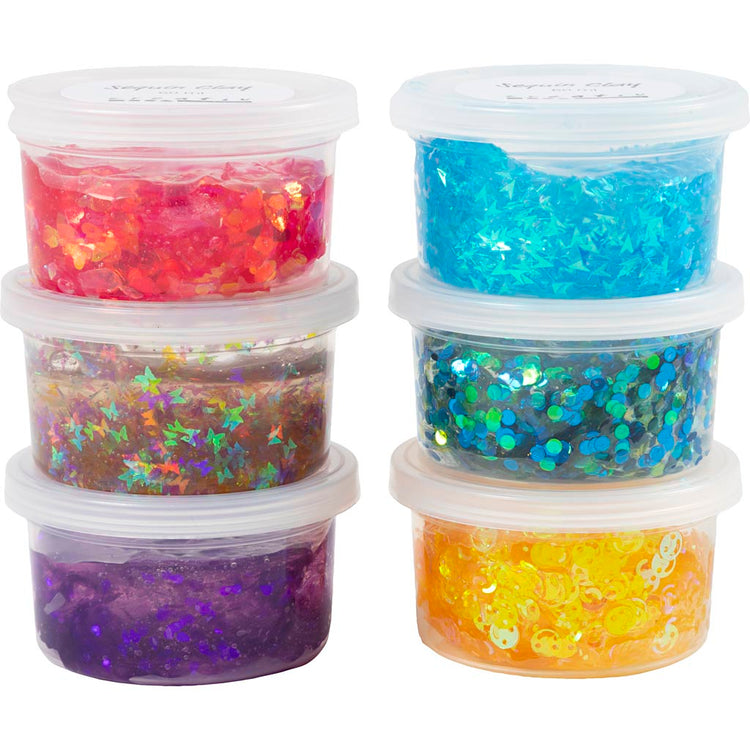 Creativ company pâte à paillettes, harmonie bleu vert, harmonie rose violet, 6x60 gr 1 boîte