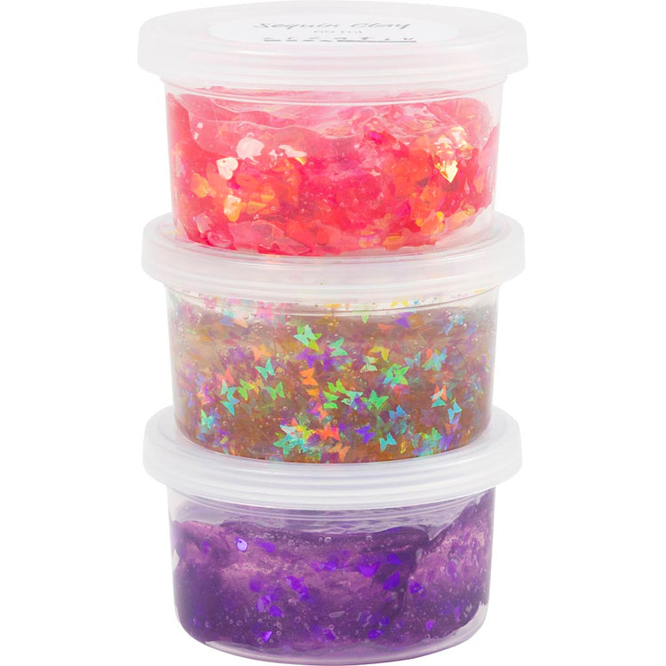 Creativ company pâte à paillettes, harmonie rose violet, 3x60 gr 1 boîte